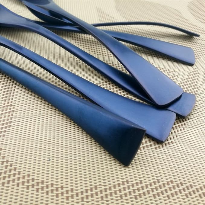 6-Piece Flatware Set,Extra Thick Heavy Duty - 18/10 Stainless Steel Cutlery Sets,High Matte Blue Finish Silverware Flatware Sets Service for 1, Use for Home,Kitchen Utensil Set