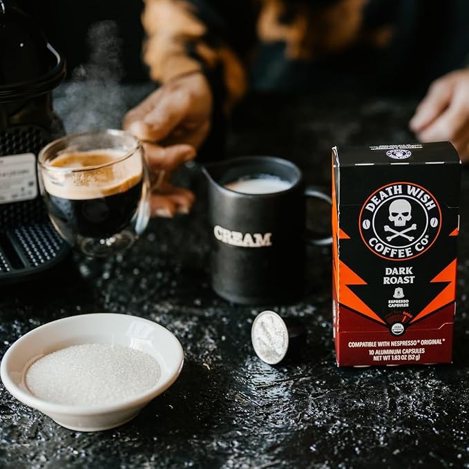 Death Wish Coffee, Capsules Compatible with Nespresso Original Machines, Dark Roast
