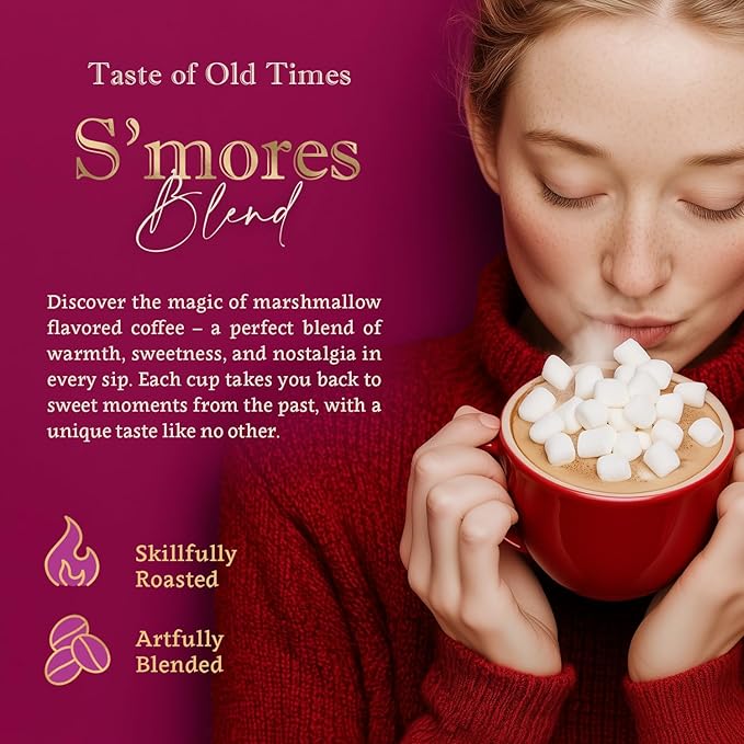 Flavored Ground Coffee – S'mores, 100% Arabica, Single Origin, Medium Roast, USDA Organic, Naturally Flavored – by Coffea Flavor