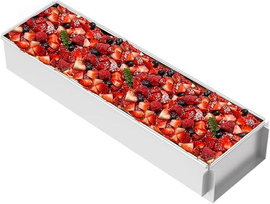 Rectangle Cake Mold, Aluminum Alloy Tiramisu Pan Cake Baking Tray, with Removable Frame Cake Baking Molds for Tiramisu Cheesecake Mousse