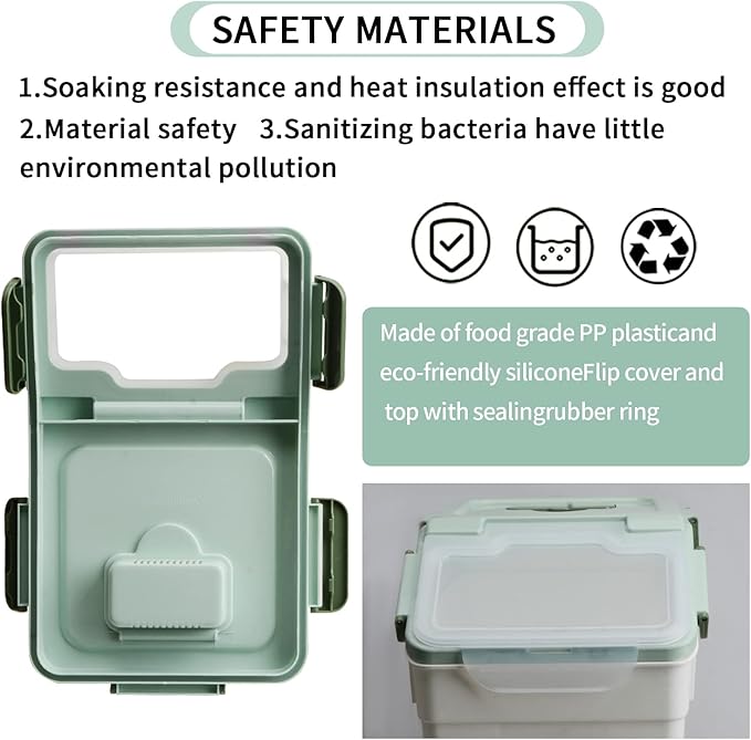 Large Flour Storage Container Bin 25lb, 2Pack Airtight Rice Storage Containers with Wheels Seal Locking Lid, BPA Free with Measuring Cup&Scoop for Flour, Rice, Grain(Green)