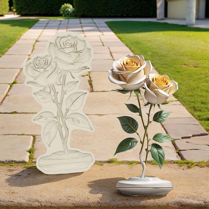 (Four-piece set) Tulip Rose Silicone Mold Cake Chocolate Mold Wedding Cake Decoration Tool Soft Candy Cake Mold