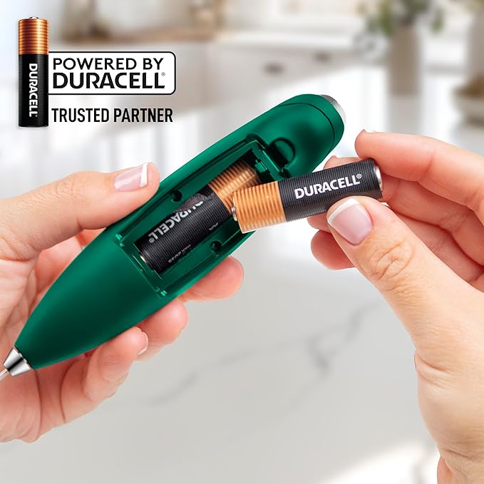 Zulay Kitchen Powerful Milk Frother Wand With 4 AA Duracell Batteries - Ultra Fast Handheld Drink Mixer - Electric Whisk Foam Maker for Coffee, Lattes, Cappuccino, Matcha & Creamer -