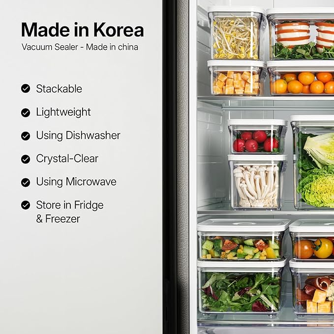 Premium Airtight Food Storage Containers, Square 2PC/Set(1.48qt/1.4Lx2pcs), Smart One-Click Seal Lid, No Hinges, 100% Leak Proof, BPA-FREE, Dishwasher, Freezer & Microwave Safe