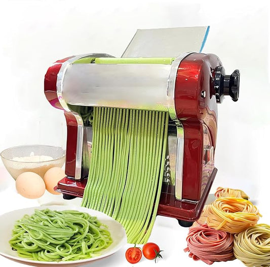 Electric Pasta Noodle Maker Machine, Built-in 2.5 mm Blade, Dough Width 14 cm, 0.3-4 mm Adjustable Thickness, Output 5Kg/H for Home & Commercial Use