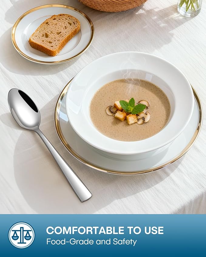 Stapava 60 Piece Silverware Set, Food-Grade Stainless Steel Flatware Sets for 12 Mirror Polished Cutlery Utensil Sets Include Dinner Knives Spoons and Forks Set Dishwasher Safe for Home Restaurant