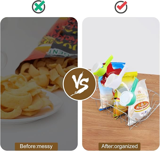 Bag Clips for Food Storage Sealing Clips with Pour Spouts Food Sealing Plastic Great for All Food or Cat/Dog Food Storage and Organization（6 Pack）