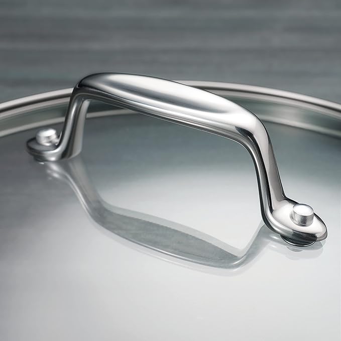 Tramontina Tri-Ply Clad Stainless Steel 2-Quart Small Sauce Pan with Glass Lid, Induction-Ready, Dishwasher-Safe, NSF-Certified