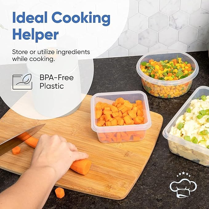 Chefs Path 48 Piece BPA-Free Plastic Food Storage Container Set with 24 Containers and 24 Lids for Kitchen Pantry Organization and Meal Prep