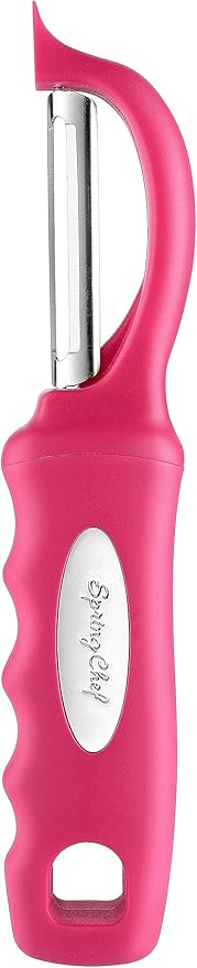 Spring Chef Premium Stainless Steel Vegetable Peeler for Kitchen, Dishwasher Safe Apple Peeler with Non-Slip Handle & Sharp Blades, Peel Potato, Fruit, Veggie, Carrot, Mango, Cucumber - Pink