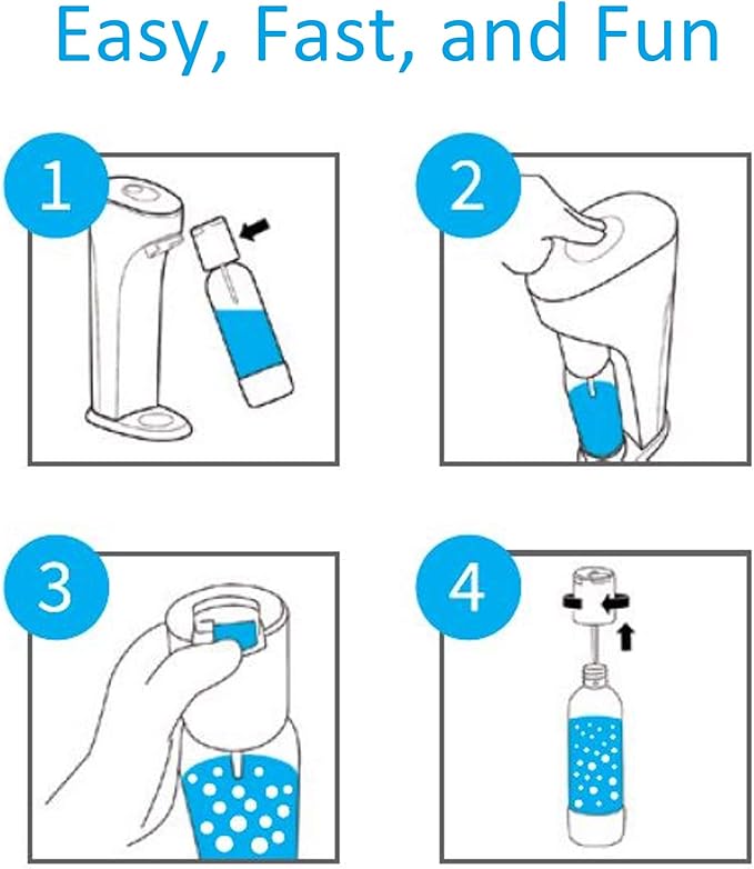 Drinkmate OmniFizz Sparkling Water and Soda Maker, Carbonates Any Drink, Bubble Up Bundle - Includes Two 60L CO2 Cylinders, One Carbonation Bottle, and Fizz Infuser (Arctic Blue)