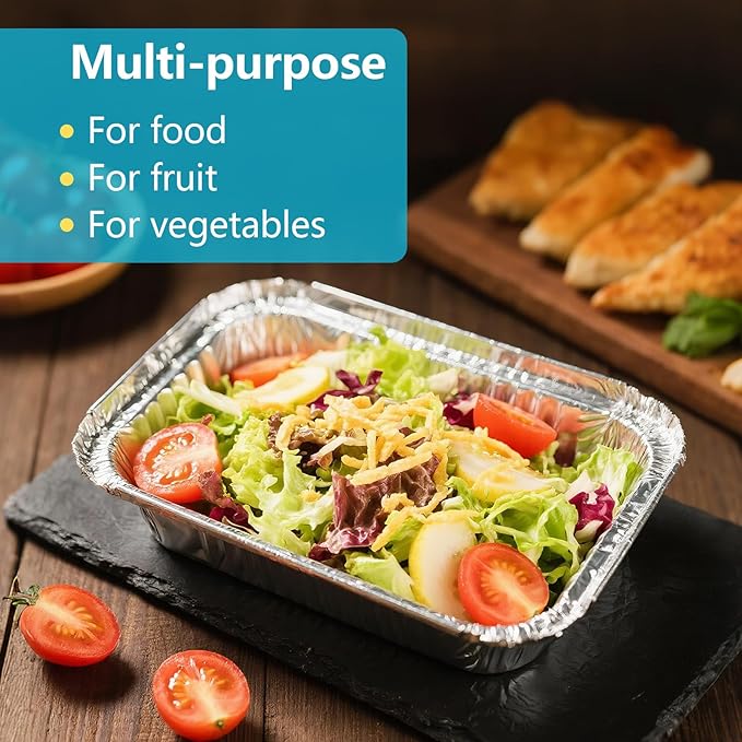 9x13 In Aluminum Pans, 30PCS Extra Deep Disposable Baking Pans for Roasting, Baking, Cooking, Food Prep, Chafing, Steam Table, Oven, Cake, and Party Catering.