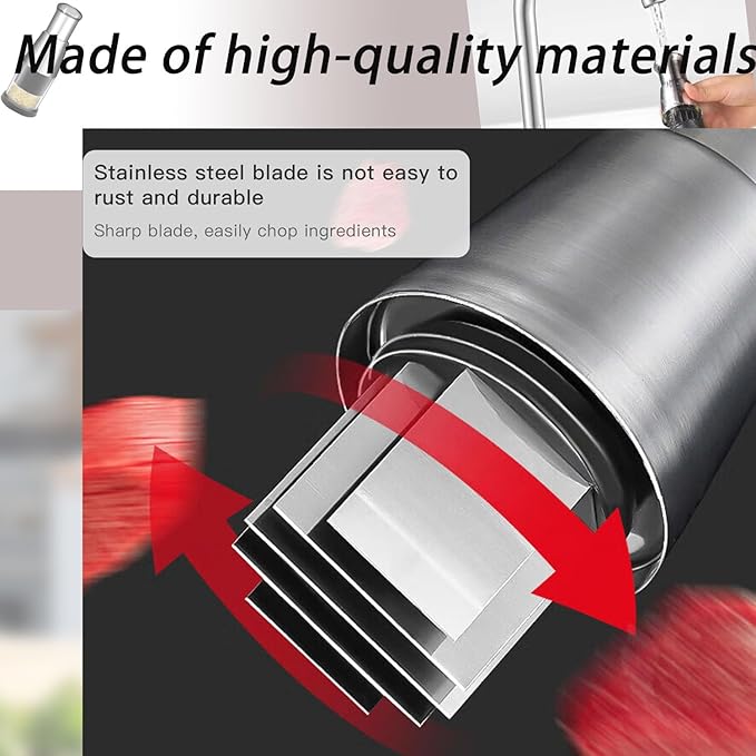 Manual Pressed Chopper, 2025 Upgraded Compact Mini Dicer Food Chopper,Functional Manual, Stainless Steel Hand Food Garlic Press for Mincing Garlic Press With black protective case