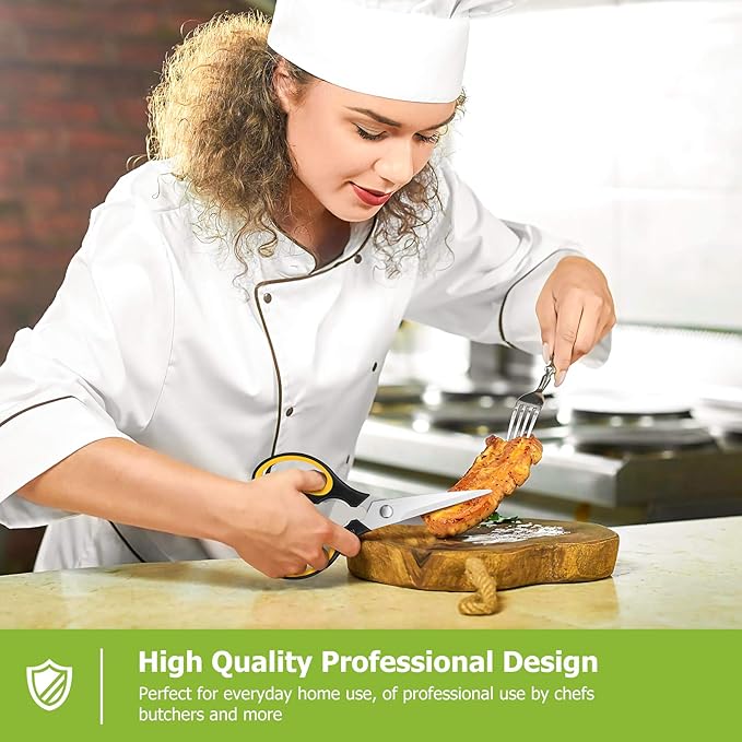 Kitchen Scissors, iBayam 2-Pack Kitchen Shears, 9 Inch Heavy Duty Dishwasher Safe Food Scissors, Multipurpose Stainless Steel Sharp Cooking Scissors for Kitchen, Chicken, Poultry, Fish, Meat, Herbs