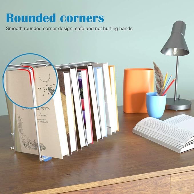 IDEATECH Bags Rack, Drying Rack for Bags, Stainless Stand, File Organizer Desktop Storage Book Shelf, Kitchen Storage & Organization (Silver)