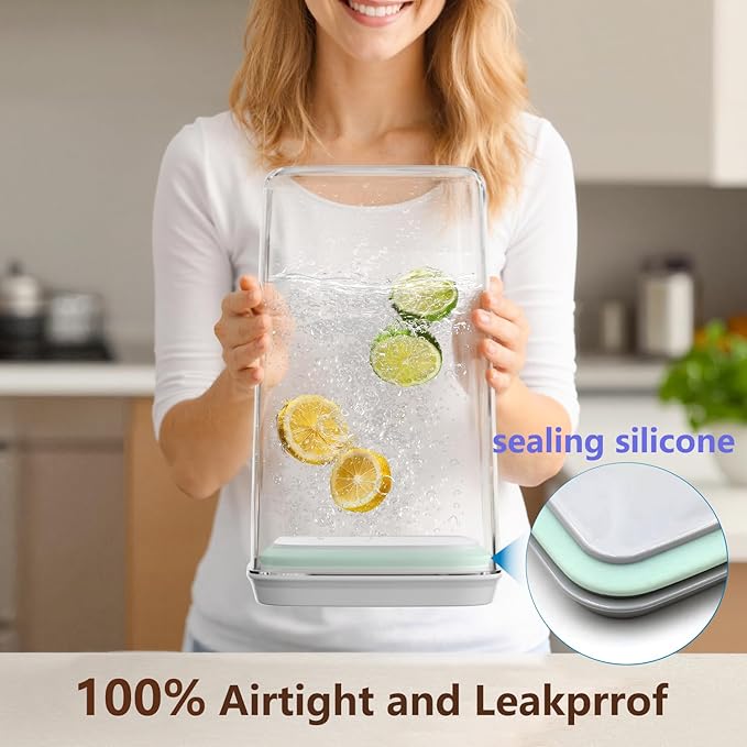 4 Pcs Large Pop Airtight Food Storage Containers Set with Lids, 4.2Qt/4L Food Containers with Scoop, Kitchen Pantry Organization and Storage, BPA Free Stackable Cereal Container (4 * 4.2Qt)