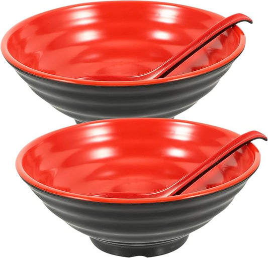 Vintage Ramen Bowl Set Multi-use Noodle and Rice Bowls with Premium Sturdy Material for Instant Noodles Desserts and Asian Dishes Kitchen Tableware with Fine Craftsmanship