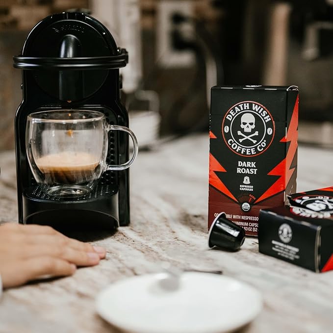 Death Wish Coffee, Capsules Compatible with Nespresso Original Machines, Dark Roast