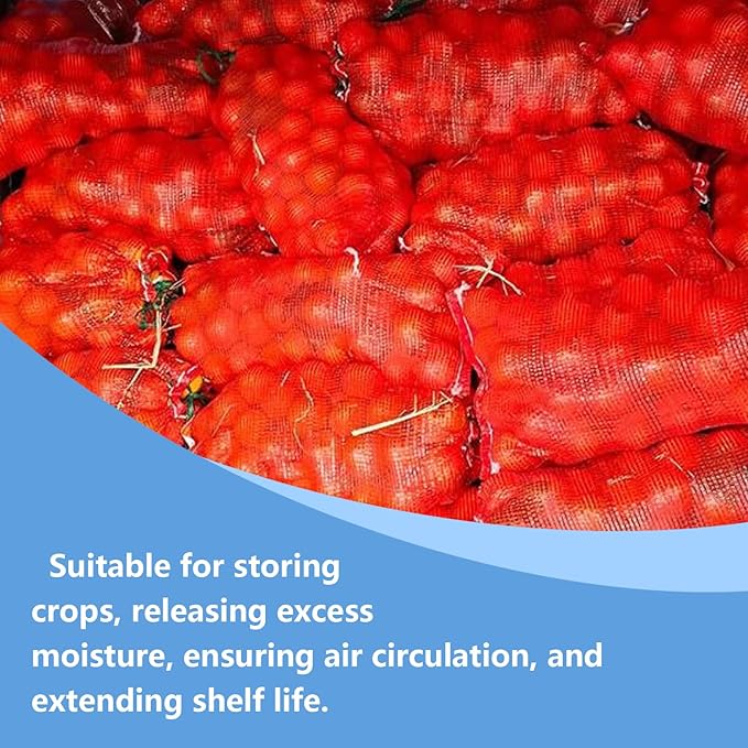 10 Pack Mesh Onion Bags, 14"×24" Reusable Vegetable Produce Bags 33LB with Drawstring for Onions Vegetables Crawfish Citrus Firewood
