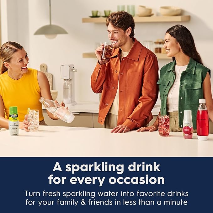 SodaStream - ART Sparkling Water Maker | VALUE BUNDLE | CQC CO2 system | Includes 2x CO2 Cylinders, 2x 32 Fl Oz Dishwasher Safe Bottles, 2x Bubly Flavor Drops | Combine with Pepsi Flavors | White
