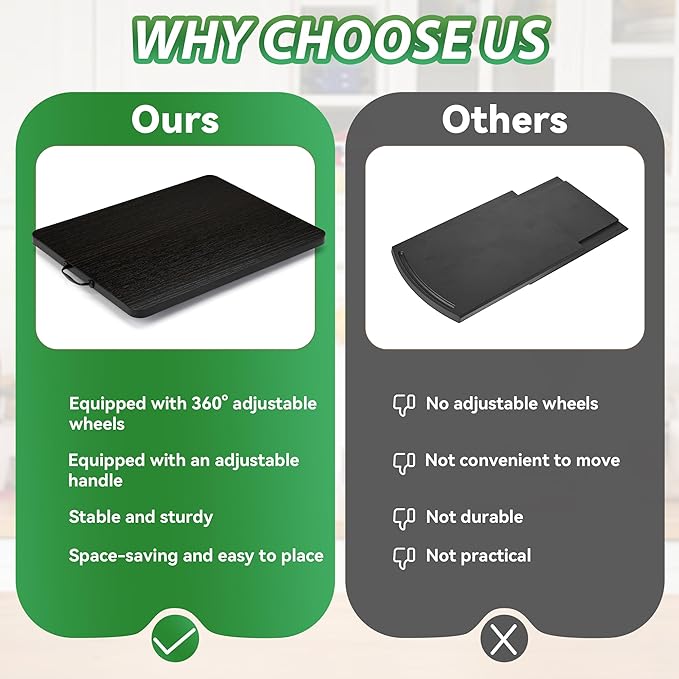 Appliance Slider, Sliding Tray for Coffee Maker, Coffee Pot Slider for Countertop, 360° Rolling Tray Appliance Slider for Kitchen Appliances- Black (12.5” X 16”)