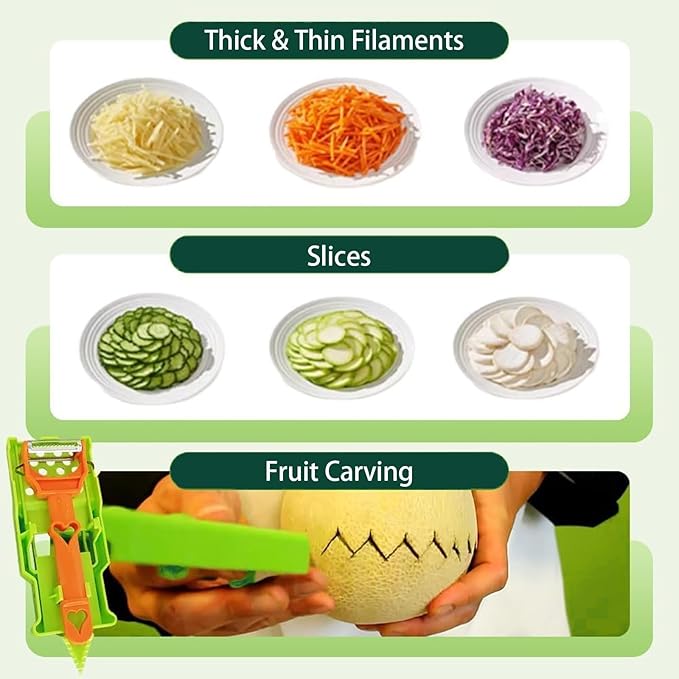 Pelador Multifuncional 2-En-1, Set Patient Peeler, Multifunctional Single-Blade Peelers, 2 in 1 Multifunctional Peeler & Julienne Set with Grating Plate Great for Fruit and Vegetable (1pcs)