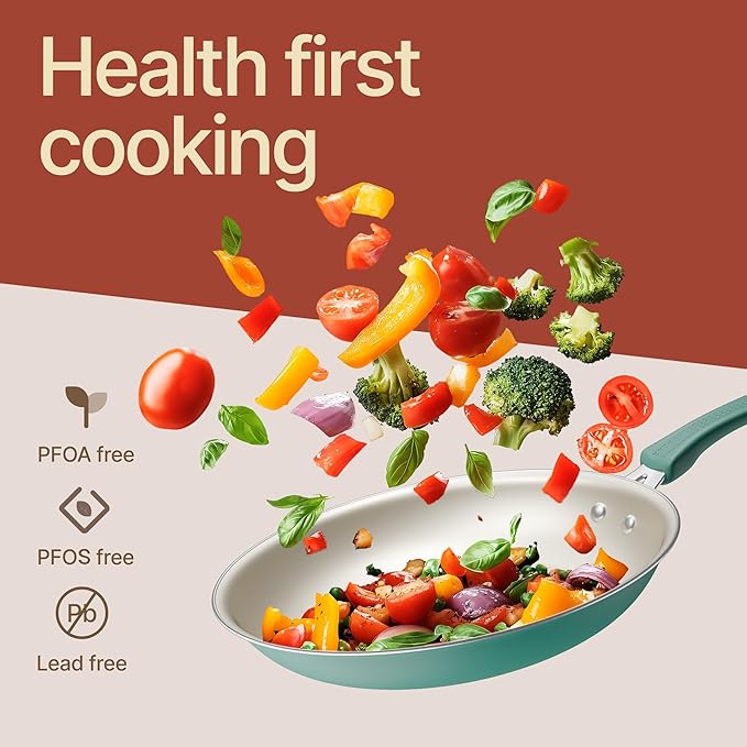 Pots and Pans Set, 23-Piece Non Stick Cookware & Bakeware Sets with Plaid Pattern, Stackable Design, Dishwasher Safe, Stain-resistant, Oven & All-Stove Safe, Tempered Glass Lid, Aqua