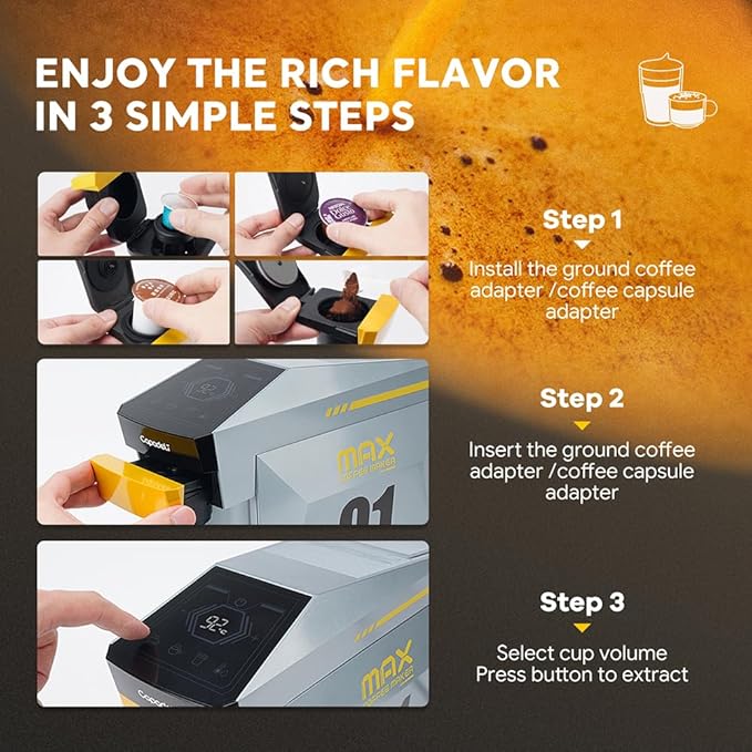 BENFUCHEN 4 in1 Single Serve Coffee Maker, 19 Bar Espresso Maker Coffee Machine ForKCup/N espresso OriginalLine Capsules/Dolce Gusto/Ground Coffee, Cloud Gray