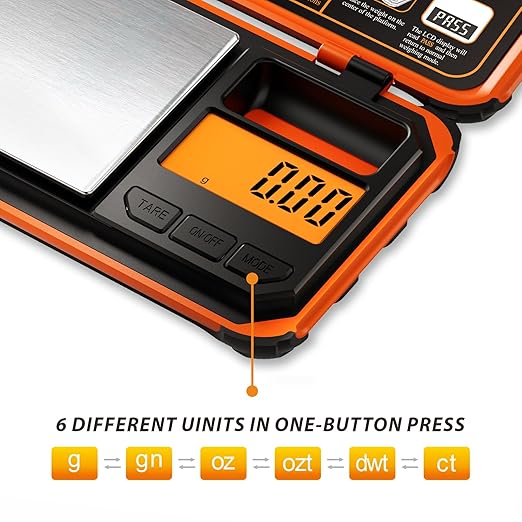 Precision Pocket Scale, 200gx0.01g Jewelry gram Scale, Digital Food Scale with LCD Display, one-Click Conversion 6 Units, mini Scale for Kitchen/Powder/Coffee/Coins(Battery Included)