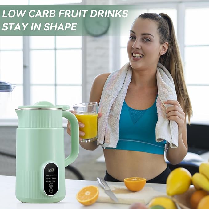 Soya Milk Maker With Delay Start/Heat/Self-Cleaning/Heat Oven Function Milk Maker For Homemade Milk, Oatmeal And Soya Milk