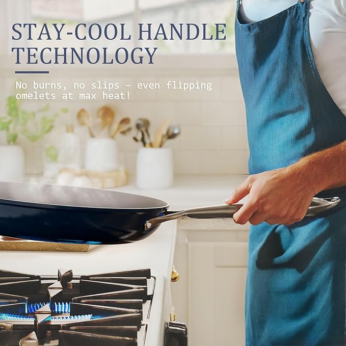 3.5qt Nonstick Ceramic Sauce Pan with Lid (8.19") Even Heat Distribution, Non Toxic & PFAS Free Healthy Cooking Pot for All Stovetops (Induction/Gas/Electric), Oven Safe 500°F, Cream