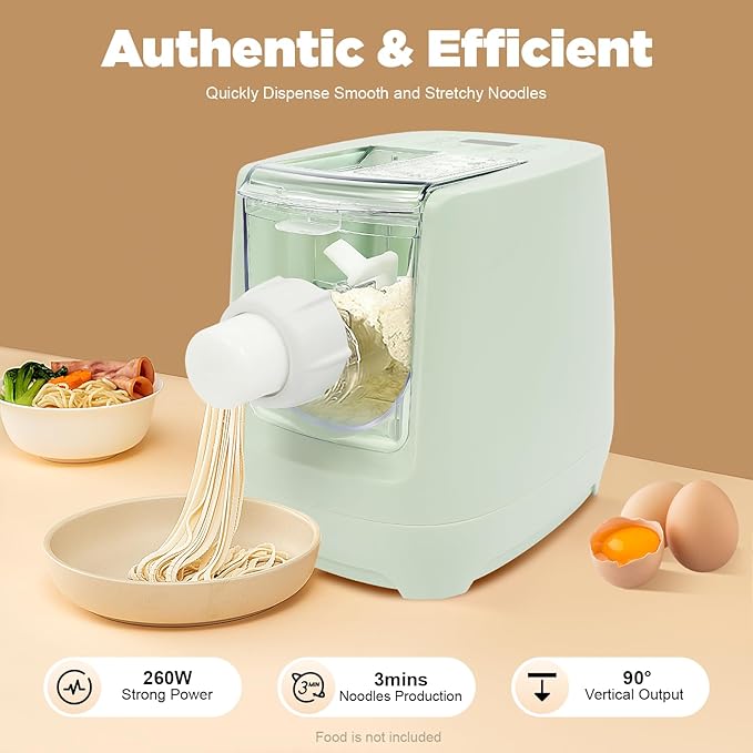 Electric Pasta Maker, 110V 260W Automatic Pasta Machine with 13 Noodle Shapes, Automatic Noodle Maker for Home Kitchen Use