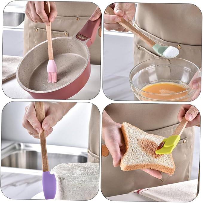Multi-function Silicone Baking Utensils Household Spatulas and Spoons with Ergonomic Handles Heat-resistant Non-stick Kitchenware for Mixing Scraping and Cake Decorating