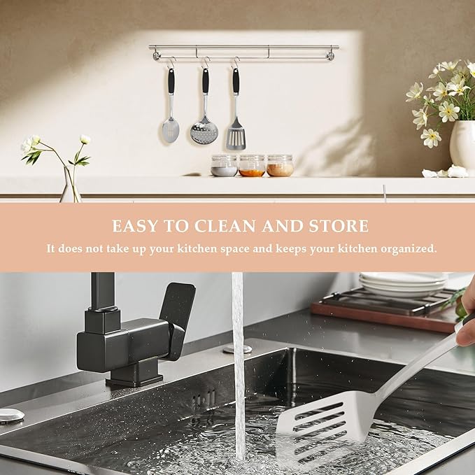 3-Piece Cooking Utensils Set Stainless Steel Large Serving Spoons Set Slotted Spoon Spatula Turner Skimmer Commercial and Residential Use Dishwasher Safe