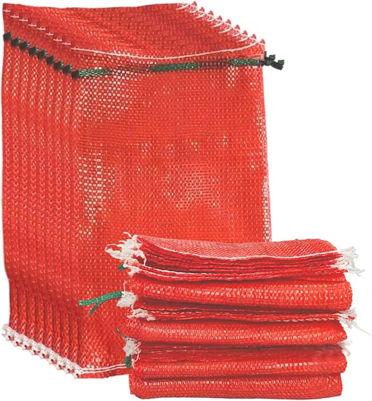 10 Pack Mesh Onion Bags, 14"×24" Reusable Vegetable Produce Bags 33LB with Drawstring for Onions Vegetables Crawfish Citrus Firewood