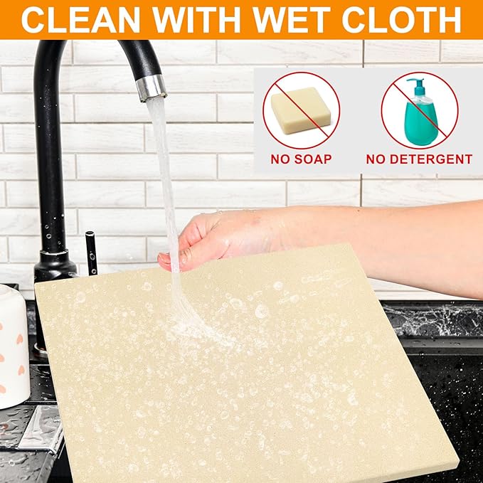 "16 inch Pizza Stone for Oven Baking & BBQ Grilling, Universal Large Rectangle Baking Stone Bread Pan for Baking Bread Pizzas, Oven Stone for Gas Grill, Durable Rectangular Cordierite Cooking Stone"