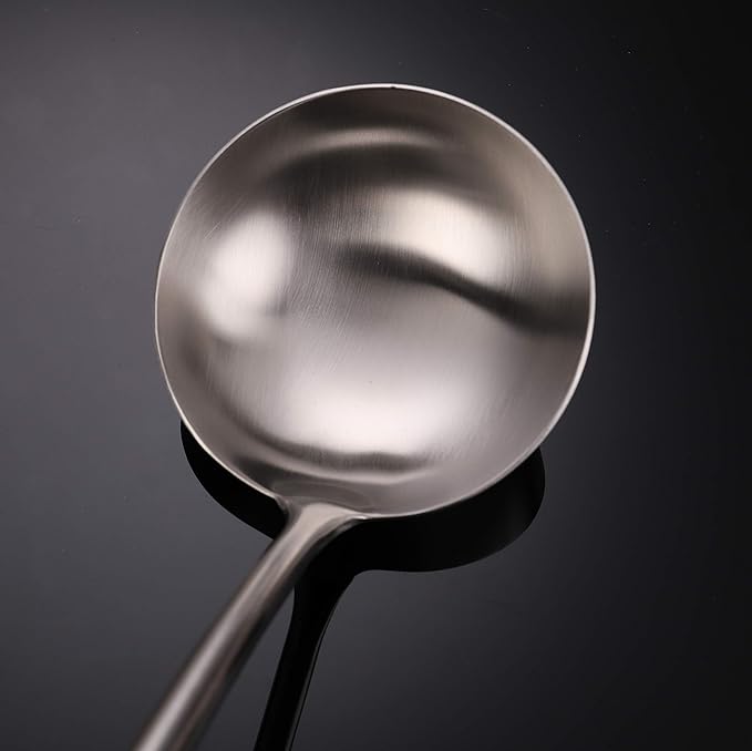 FJNATINH Wok Spatula and Soup Ladle Set - 304 Stainless Steel Wok Utensil Tools Set, 2 Pieces All Metal Cooking Kitchen Utensils,Chinese Wok Accessories for Cast Iron/Carbon Steel Wok