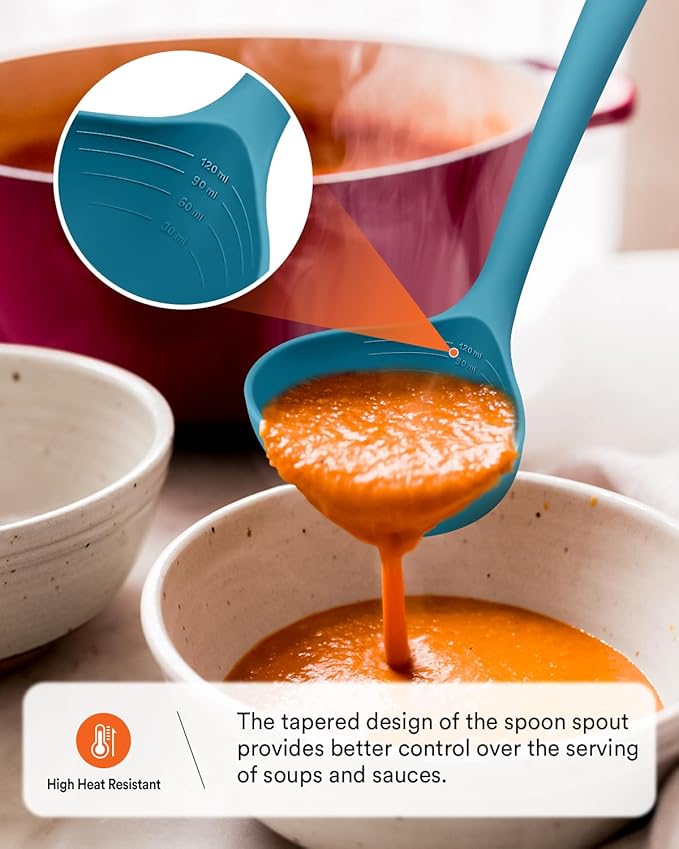 Kitchen Utensils Set, 13PCS Silicone Cooking Utensils, Heat Resistant Kitchen Utensil Spatula Set for Nonstick Cookware, Wooden Handles Kitchen Gadgets Tools Set (BLUE)