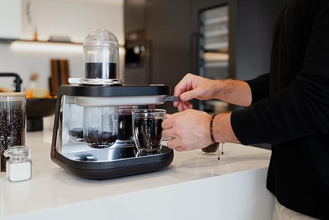Tiger Siphonysta Brewing Coffee Maker, Programmable Single-Serve Siphon Coffee Machine, Premium Brewer, Stainless Steel-Enhanced Design, Black