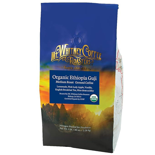 Mt. Whitney Organic Ethiopia Guji Coffee (Ground, 5 Lb)