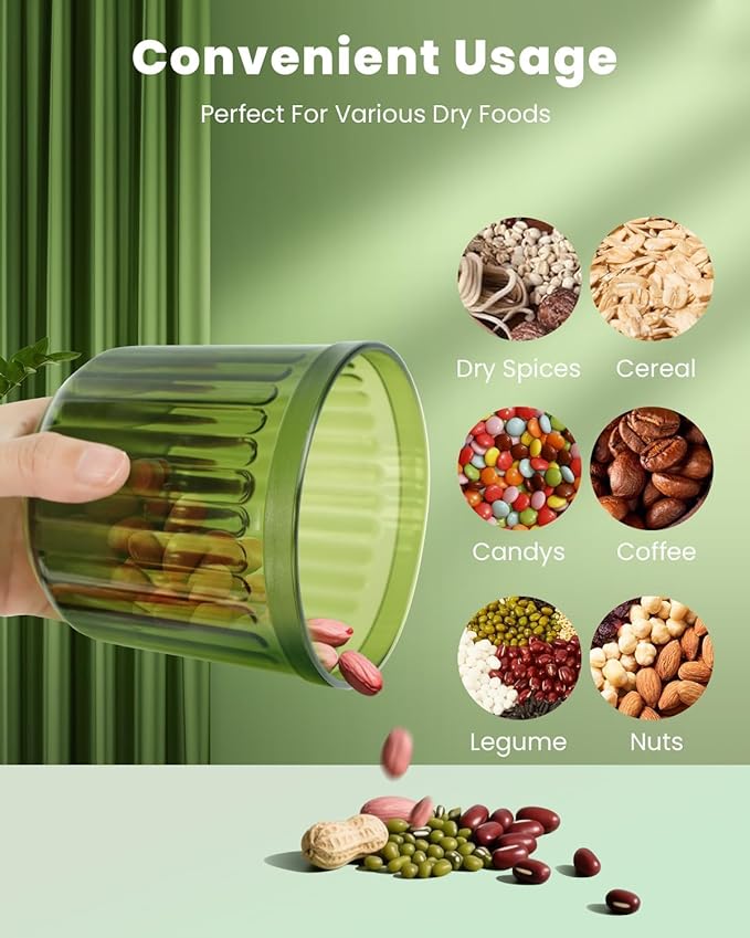 6Pcs Pop Airtight Food Storage Containers Set with Lids, BPA-Free Stackable Kitchen Pantry Organization, One-handed Opening Airtight Containers for Candy, Snack, Sugar, Cereal (0.3, 0.5, 0.7qt)*2