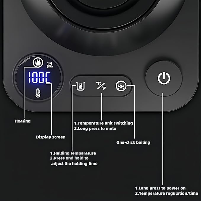 Gooseneck electric kettle,Auto Boil Detection, with Variable Temperature Control, Stainless Steel Inner, Ultra-Quiet 304 Stainless Steel,1200W Quick Heating, for Coffee, Tea & Milk, 0.9L (Beige）