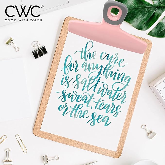 COOK WITH COLOR Food Clips - Wide Heavy Duty Chip Clips, Large Bag Clips for Food Storage with Air Tight Seal Grip, Pack of 4, Pink