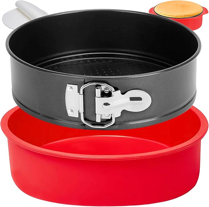 Springform Pan 9 Inch Nonstick, 9 Springform Cheesecake Pan with Silicone Protector, Leakproof Spring Form Pans for Cheesecake, 9 Inch Springform Cheese Cake Pans for Baking with 50 Parchment Paper