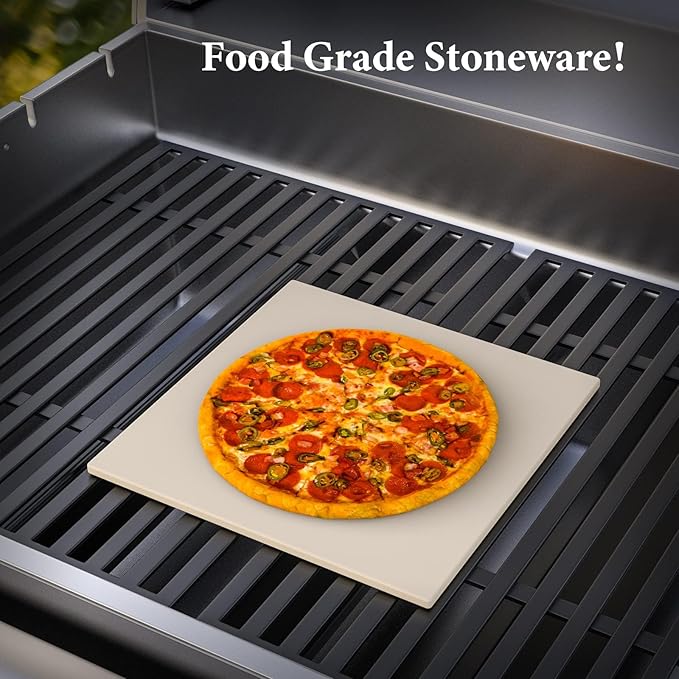 13.2" Square Pizza Stone for Ooni Karu 12 Pizza Oven, High-Quality Ceramic Grill Plate Accessories Pizza Baking Stone for Oven/Grill, Thermal Shock Resistance, Ideal for Bread and Cookie