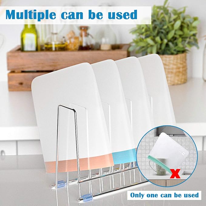 IDEATECH 2 Pack Reusable Storage Bags Rack, Drying Rack for Storage Bags, Stainless Stand for Reusable Storage Bags, File Organizer Desktop Storage Book Shelf (2*Sliver)