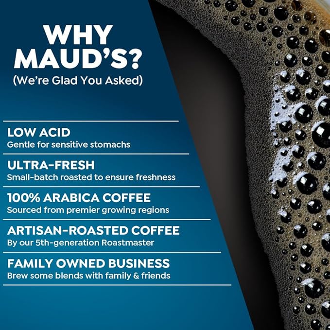 Maud's Decaf Medium Roast Coffee Pods, 18 ct, Decaffeinated Coffee in Recyclable Single Serve Pods – 100% Arabica Coffee, Compatible with Keurig K Cups Maker