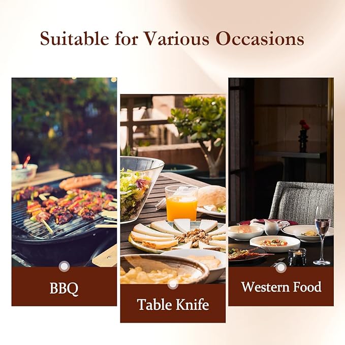 HEZHEN 5.3 Inch Steak Knives, Non Serrated Steak Knife Set of 4, German Steel Steak Knife Set,Professional Straight Sharp Edge Knives - Full Tang Ergonomic Handle