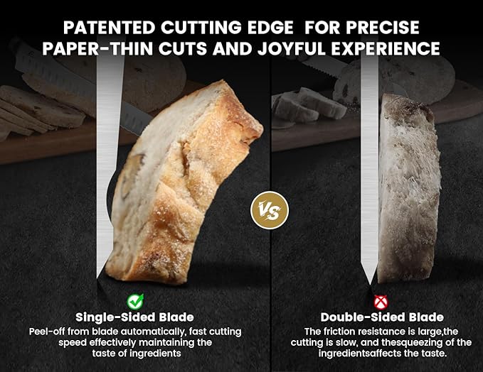 Bread Knife for Homemade Bread, 10.6 Inch Multifunction Serrated Knife, Razor Sharp Slicer, Forged High Carbon German Steel, Full Tang Ergonomic Handle Design for Sourdough Turkey Fruit
