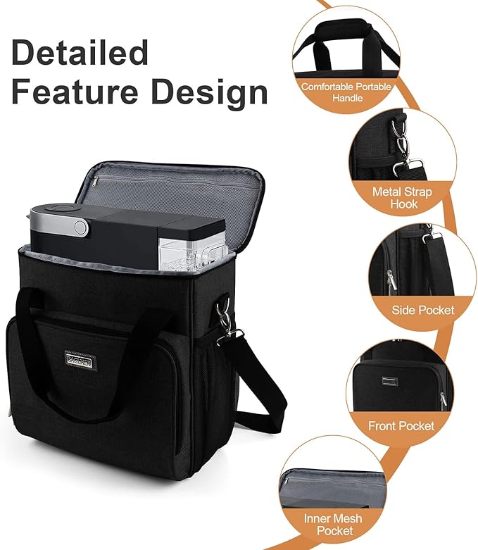 BAGLHER Coffee Maker Travel Bag Compatible with Keurig K-Mini, Keurig K-Express, Keurig K-Iced or Other Accessories, Portable Coffee Maker Case with Shoulder Strap for Travel, Black